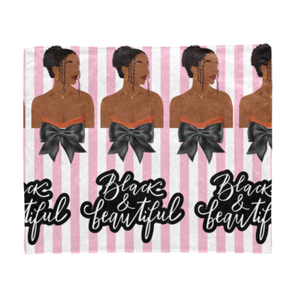 Ultrasoft Black & Beautiful Microfleece Blanket 60" x 50"
