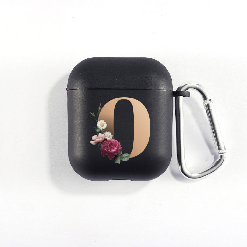 Matte Black Alphabet Series-Earbud Case