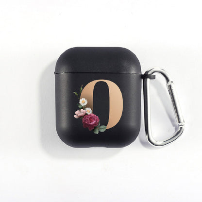 Matte Black Alphabet Series-Earbud Case
