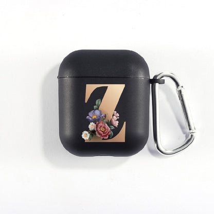 Matte Black Alphabet Series-Earbud Case