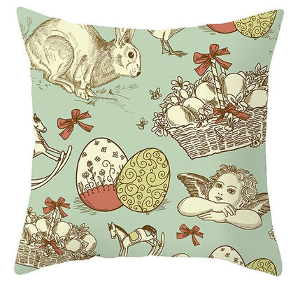 Easter Pillowcase – Soft Short Plush Cushion Cover for Spring & Holiday Home Decor