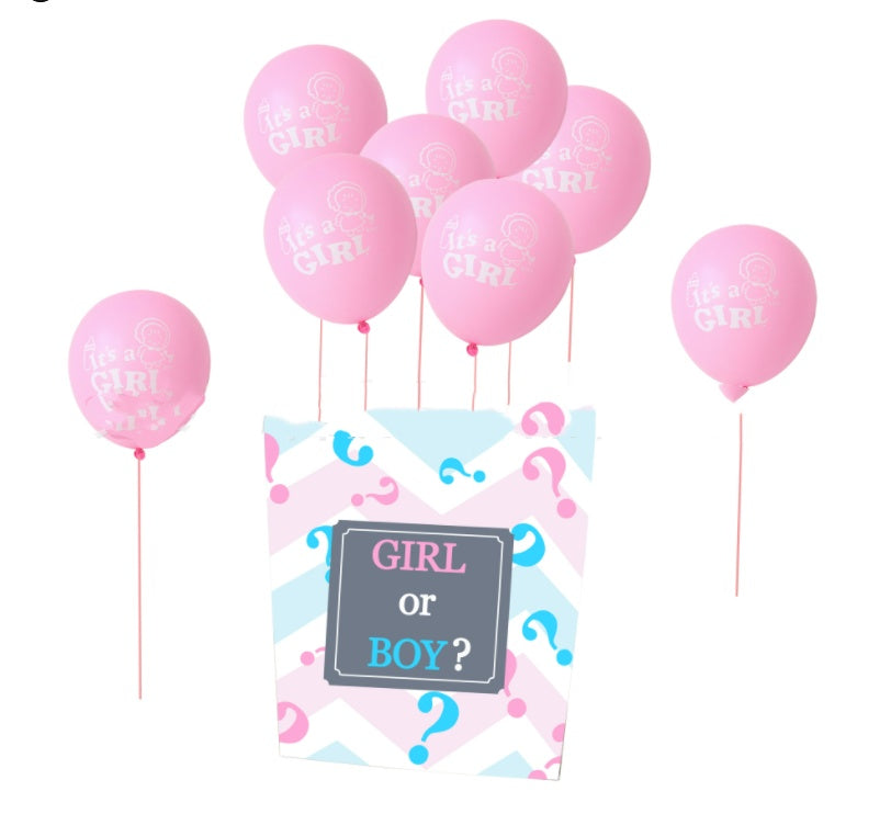 Gender Reveal Mystery Balloon Carton – Surprise Box for Boy or Girl Party Decorations