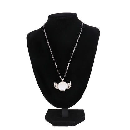Sublimation Pendant Angel Wings Necklace