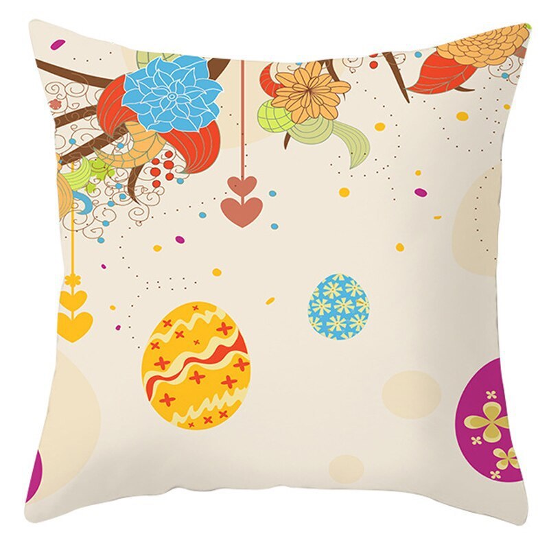 Easter Pillowcase – Soft Short Plush Cushion Cover for Spring & Holiday Home Decor