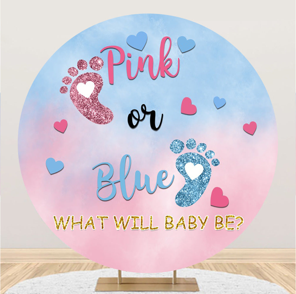 Round Fabric Backdrop – Baby Shower & Party Photo Background for Banquets & Events
