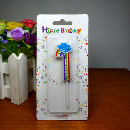Birthday Number Rainbow Candle