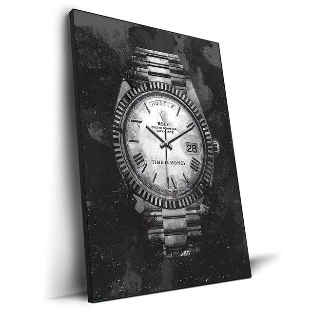 Luxury Canvas Wall Art – World Famous Watch Graffiti Prints (Frameless Design)