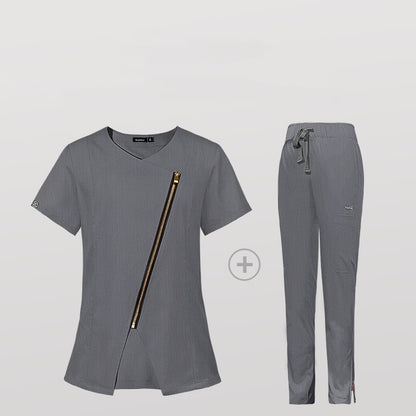 Zip Flex Short Sleeve Scrub Set