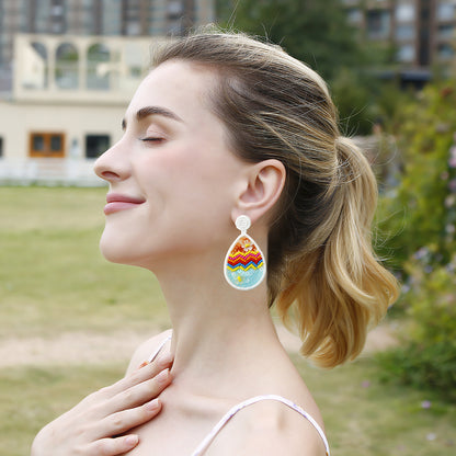 Hand-Woven Easter Egg Earrings – Festive Holiday Jewelry for Easter Celebrations