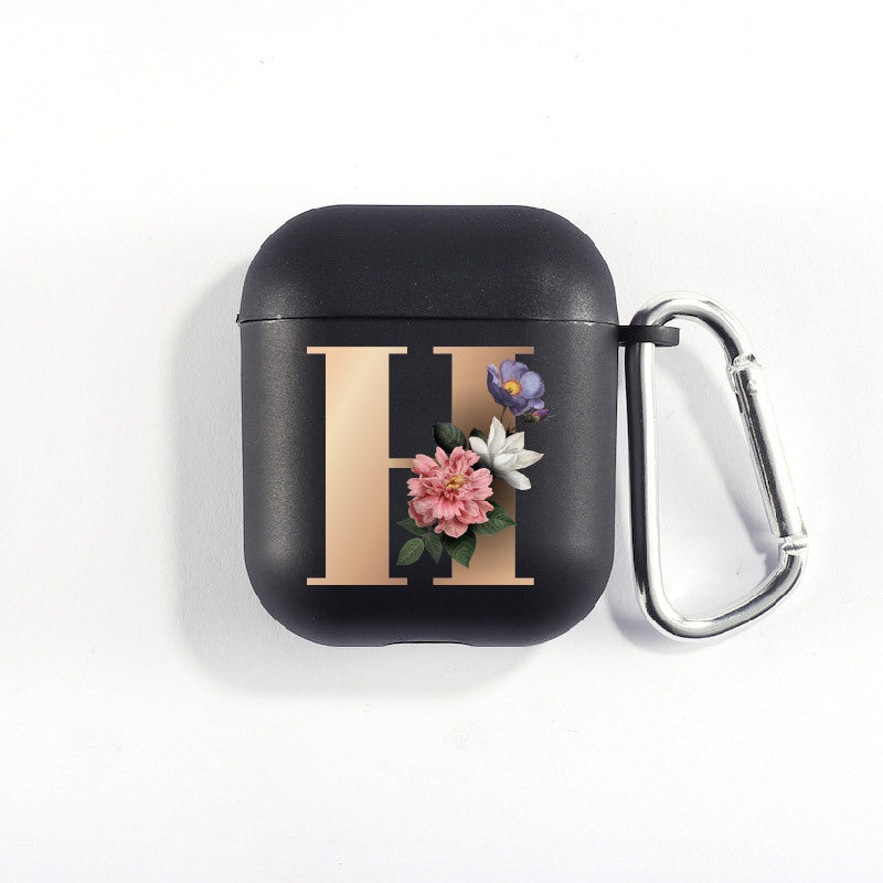 Matte Black Alphabet Series-Earbud Case