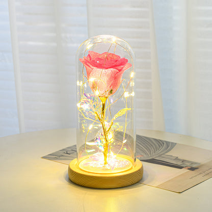 Romantic LED Rose Gifts – Glass Dome Flower Light for Her