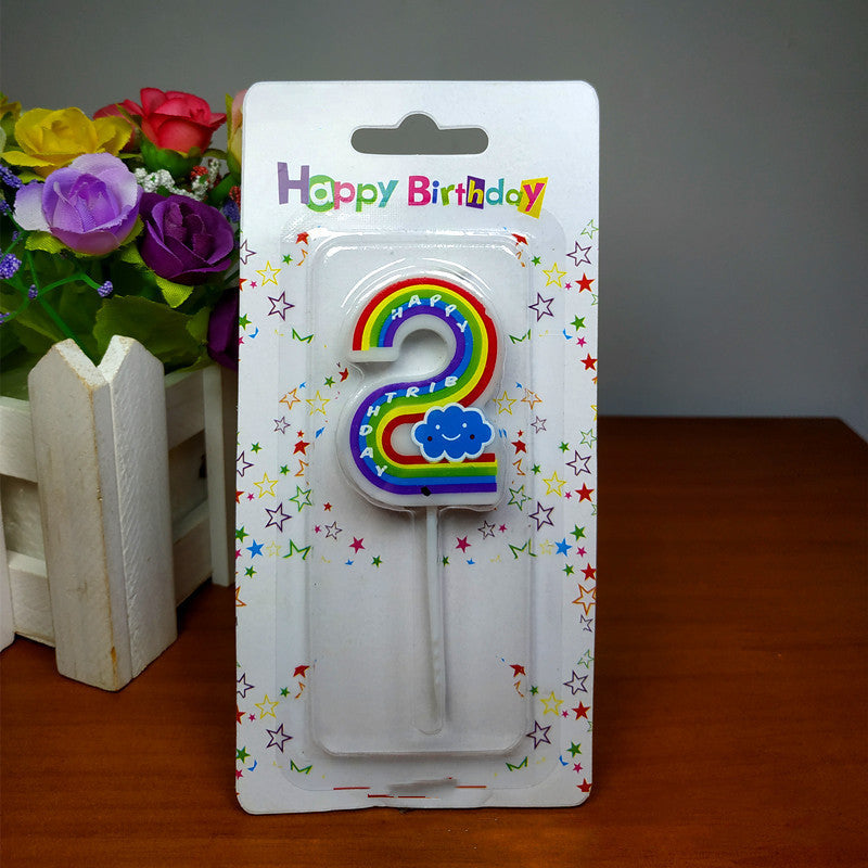 Birthday Number Rainbow Candle
