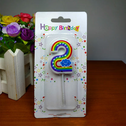 Birthday Number Rainbow Candle