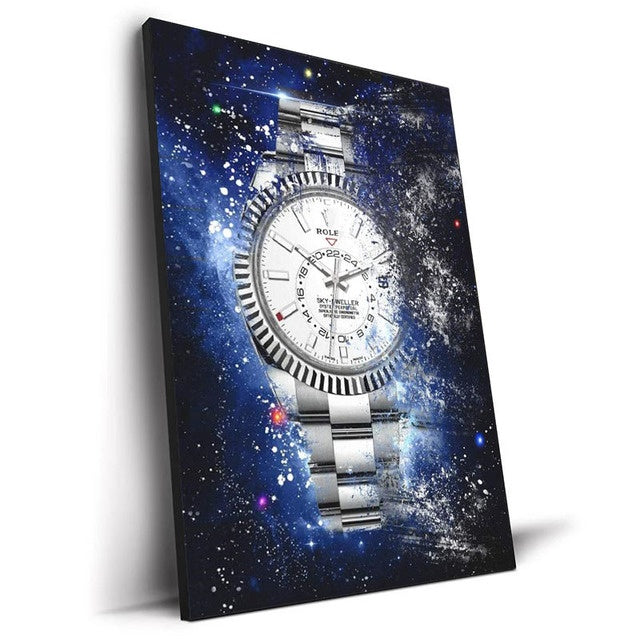 Luxury Canvas Wall Art – World Famous Watch Graffiti Prints (Frameless Design)