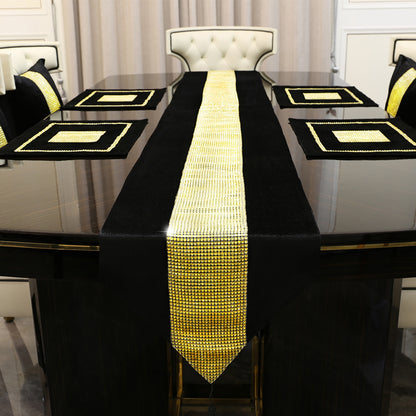 High Quality European Style Golden Rhinestone-Black