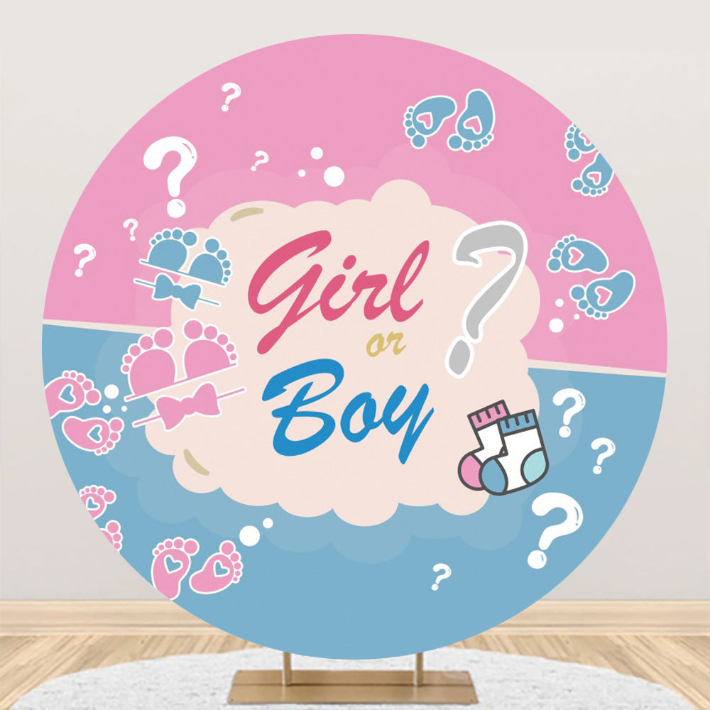 Round Fabric Backdrop – Baby Shower & Party Photo Background for Banquets & Events