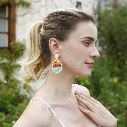 Hand-Woven Easter Egg Earrings – Festive Holiday Jewelry for Easter Celebrations