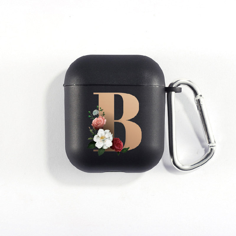 Matte Black Alphabet Series-Earbud Case
