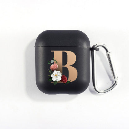 Matte Black Alphabet Series-Earbud Case