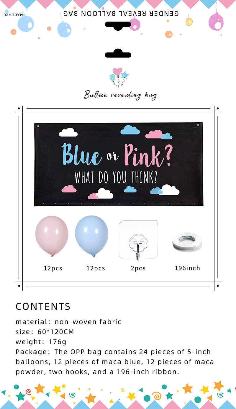 Gender Reveal Balloon Drop Bag – “Boy or Girl?” Confetti Balloon Bag for Baby Shower Party Surprise