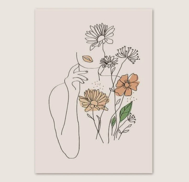 Frameless Canvas Wall Art – Modern Floral Prints for Home Décor
