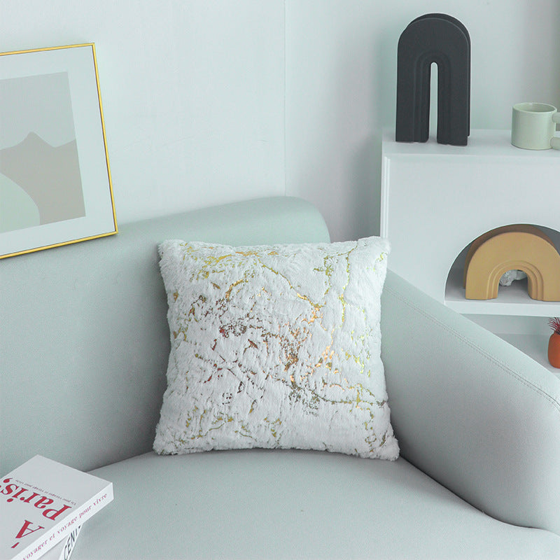 Nordic Luxury Plush Pillowcase – Gilded Accent Home Decor