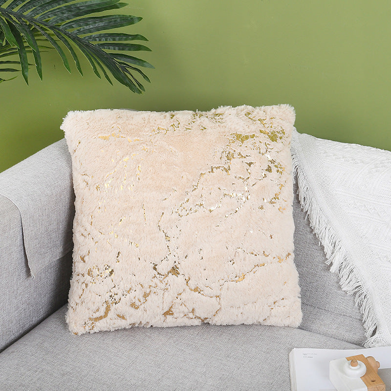 Nordic Luxury Plush Pillowcase – Gilded Accent Home Decor