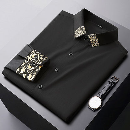 Spring Light Luxury Oversized Shirt – European High-End Embroidered Design