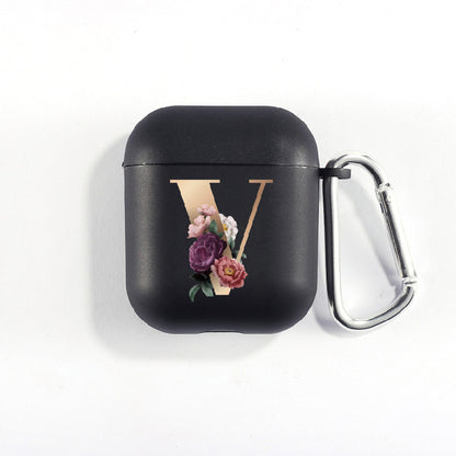 Matte Black Alphabet Series-Earbud Case