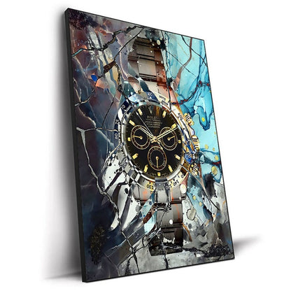 Luxury Canvas Wall Art – World Famous Watch Graffiti Prints (Frameless Design)