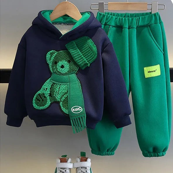 Boys' and Girls' Fashionable Sports Sweater Set – Trendy Children's Clothing for Spring & Autumn
