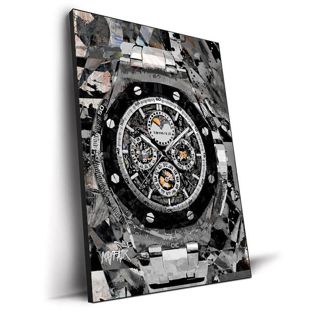 Luxury Canvas Wall Art – World Famous Watch Graffiti Prints (Frameless Design)