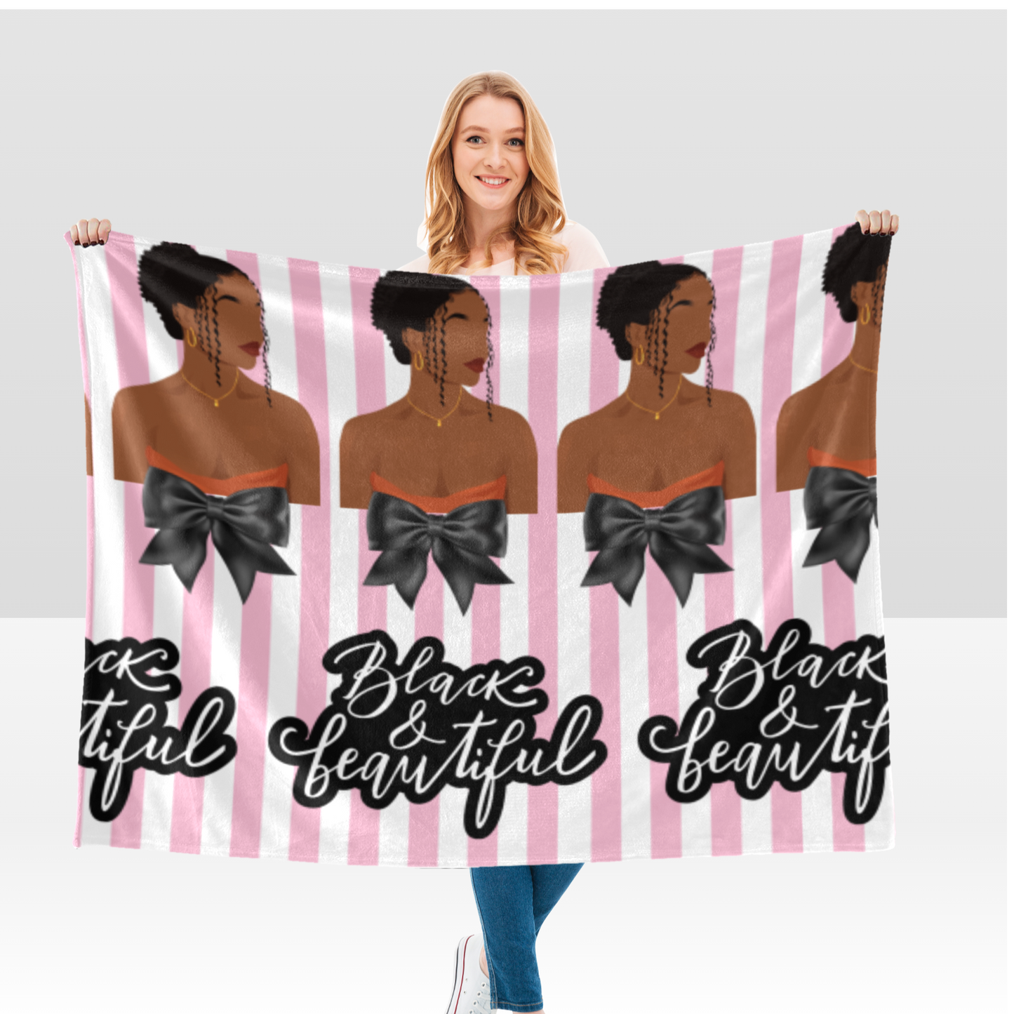 Ultrasoft Black & Beautiful Microfleece Blanket 60" x 50"