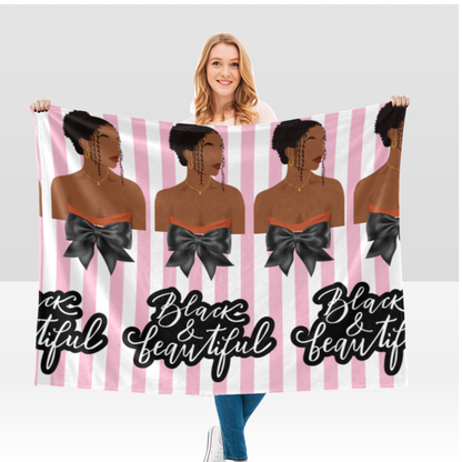 Ultrasoft Black & Beautiful Microfleece Blanket 60" x 50"