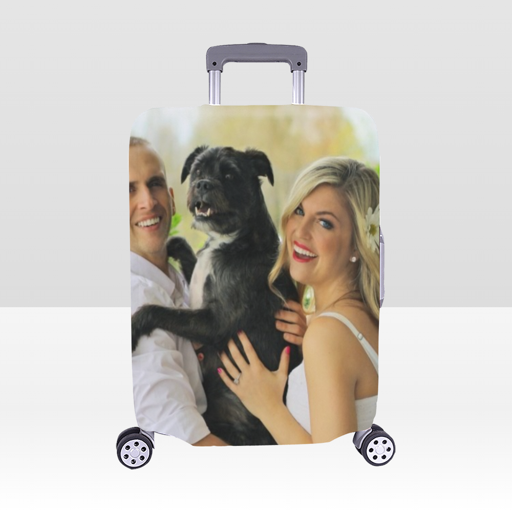 Personalized Photo Luggage Cover – Medium (22"-25") | Custom Travel Suitcase Protector