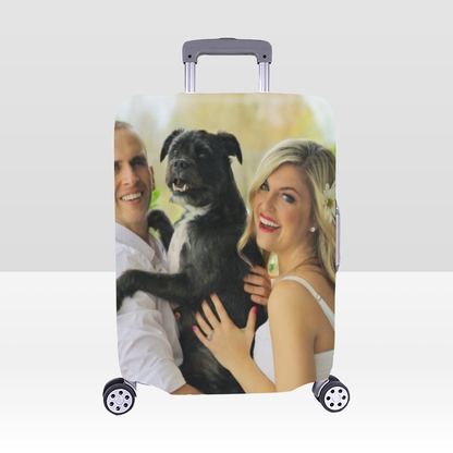 Personalized Photo Luggage Cover – Medium (22"-25") | Custom Travel Suitcase Protector