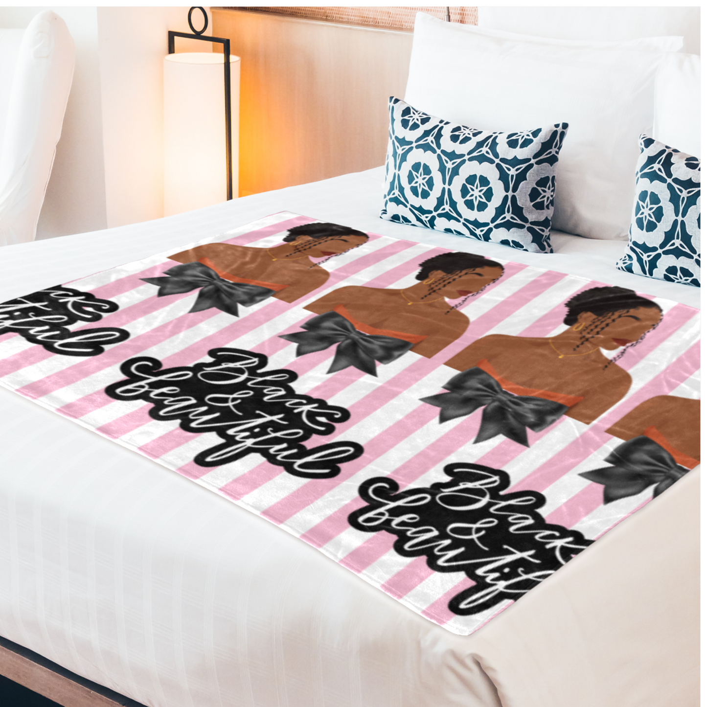Ultrasoft Black & Beautiful Microfleece Blanket 60" x 50"