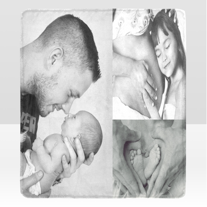 Family First Baby Keepsake Photo Ultrasoft Microfleece Blanket 70" x 80"