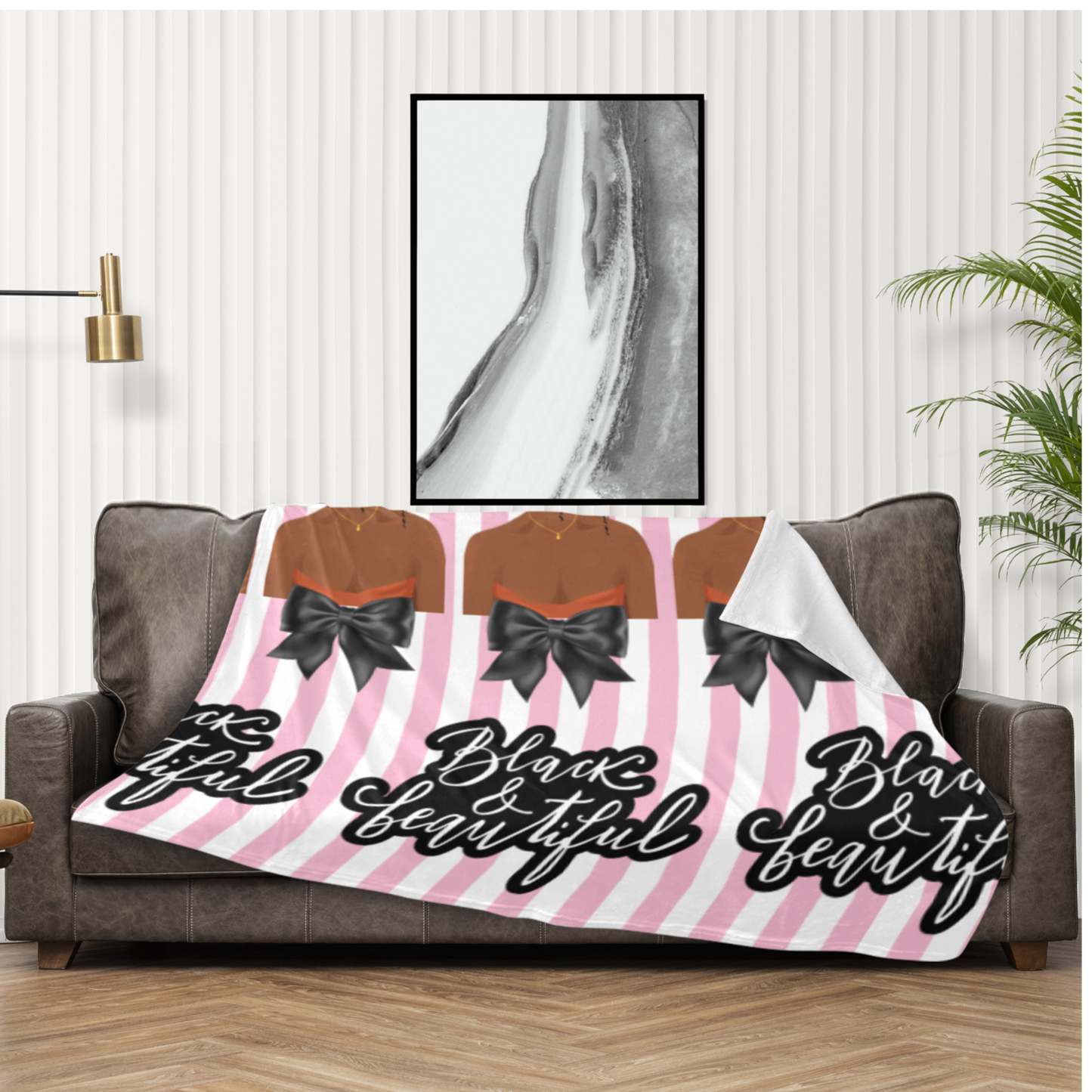 Ultrasoft Black & Beautiful Microfleece Blanket 60" x 50"