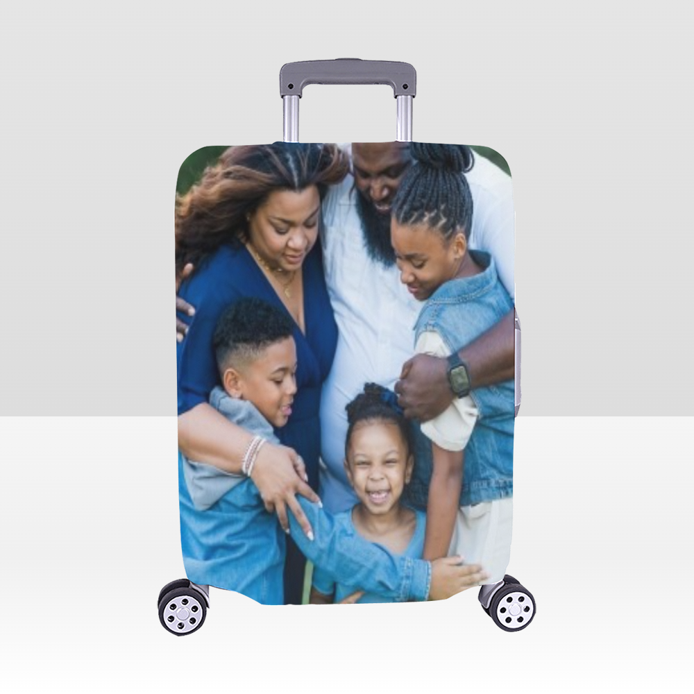 Personalized Photo Luggage Cover – Medium (22"-25") | Custom Travel Suitcase Protector
