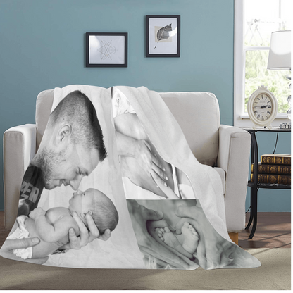 Family First Baby Keepsake Photo Ultrasoft Microfleece Blanket 70" x 80"