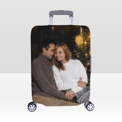 Personalized Photo Luggage Cover – Medium (22"-25") | Custom Travel Suitcase Protector