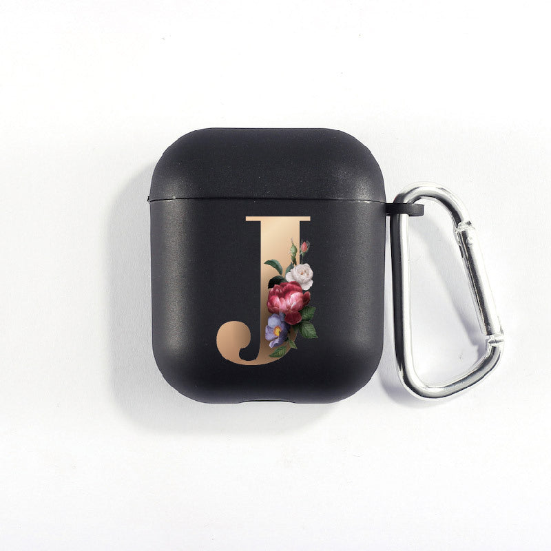 Matte Black Alphabet Series-Earbud Case