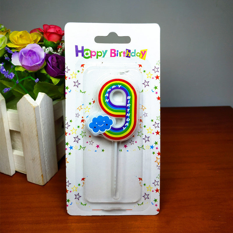Birthday Number Rainbow Candle