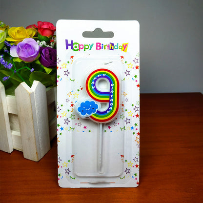 Birthday Number Rainbow Candle