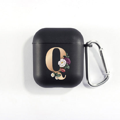 Matte Black Alphabet Series-Earbud Case
