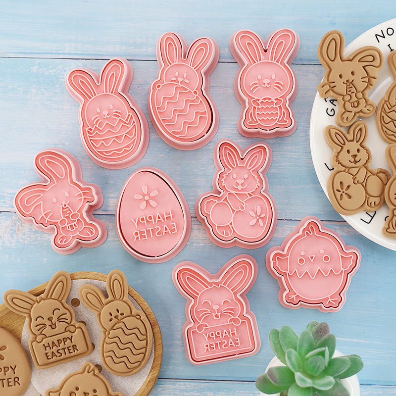 Easter Cookie Mold – Cartoon Bunny & Easter Egg Press for Holiday Baking