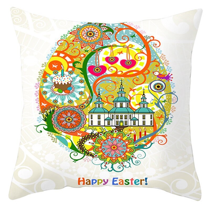 Easter Pillowcase – Soft Short Plush Cushion Cover for Spring & Holiday Home Decor