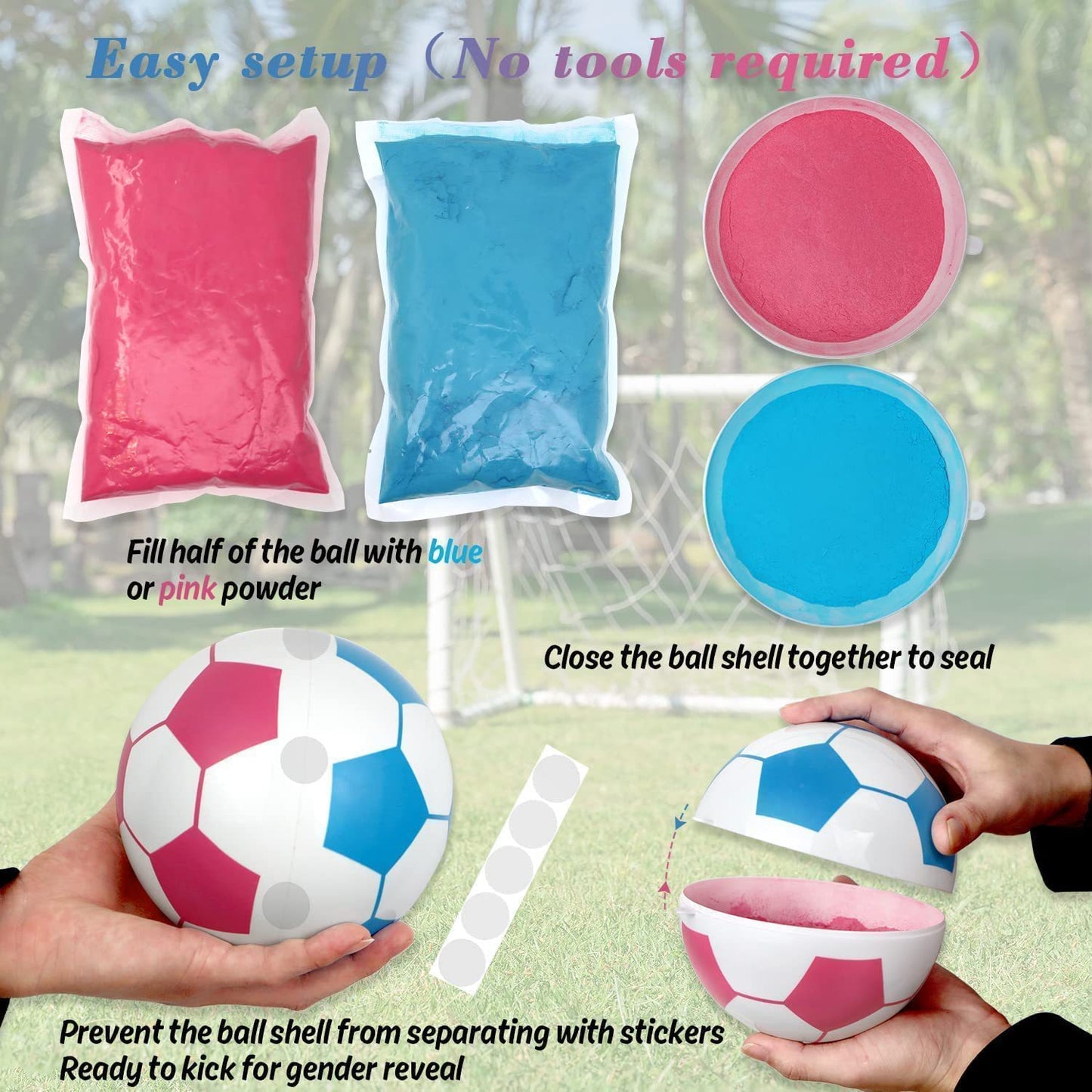 Gender Reveal Football – Blue & Pink Powder Explosion for Baby Gender Announcement