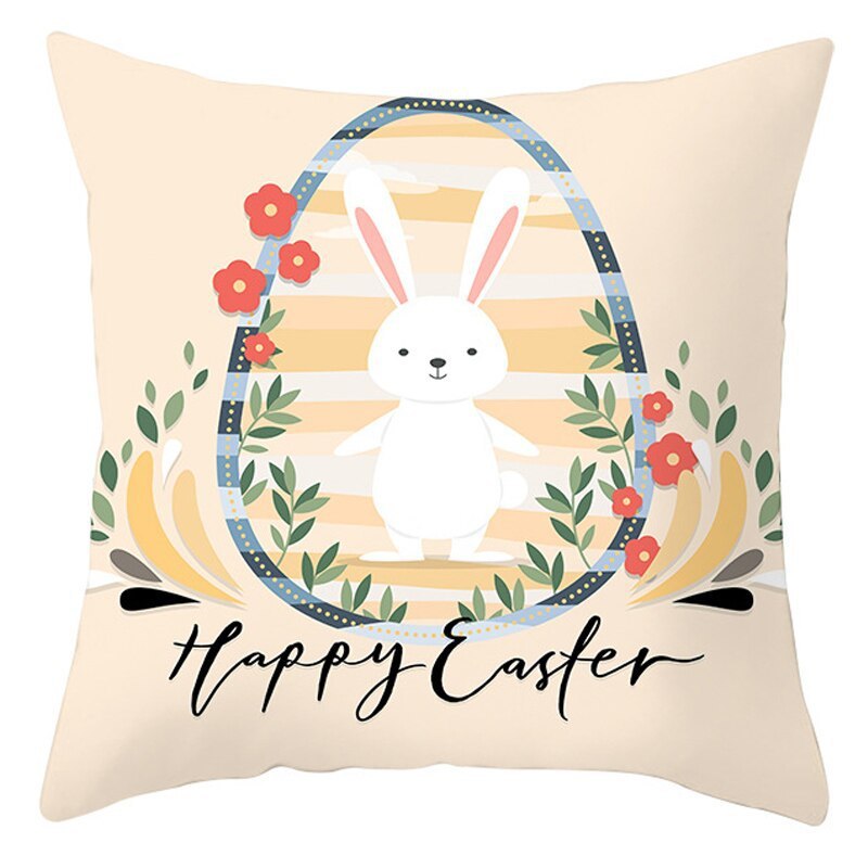 Easter Pillowcase – Soft Short Plush Cushion Cover for Spring & Holiday Home Decor
